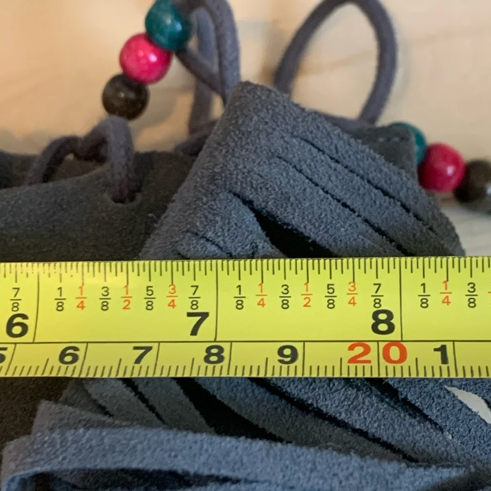 Bohemian Grey Suede-Freewater Fringe Songbird Boots-Grey-Size 7 - Picture 12 of 16